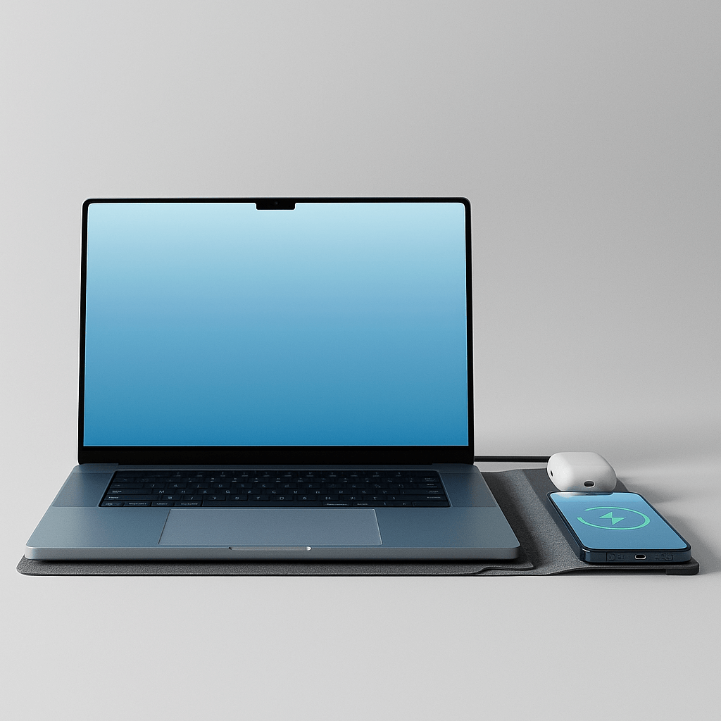 Kanso OneLe Kanso One est un tapis de bureau premium conçu pour améliorer l’organisation, le confort et l’esthétique de votre espace de travail. Alliant design minimaliste et fonctionnalité avancée, il intègre un chargeur sans fil 15W compatible avec tous