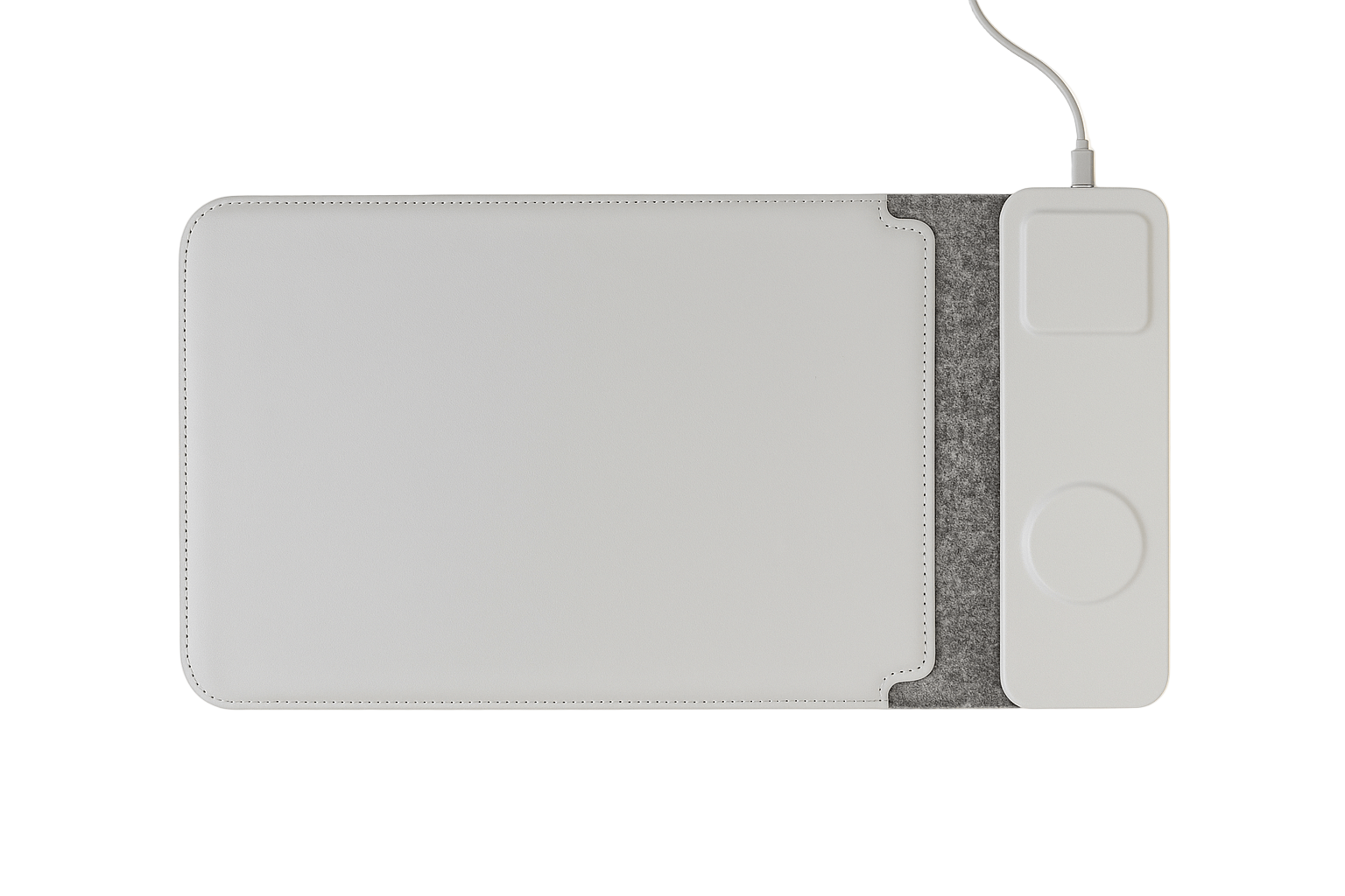 Kanso OneLe Kanso One est un tapis de bureau premium conçu pour améliorer l’organisation, le confort et l’esthétique de votre espace de travail. Alliant design minimaliste et fonctionnalité avancée, il intègre un chargeur sans fil 15W compatible avec tous